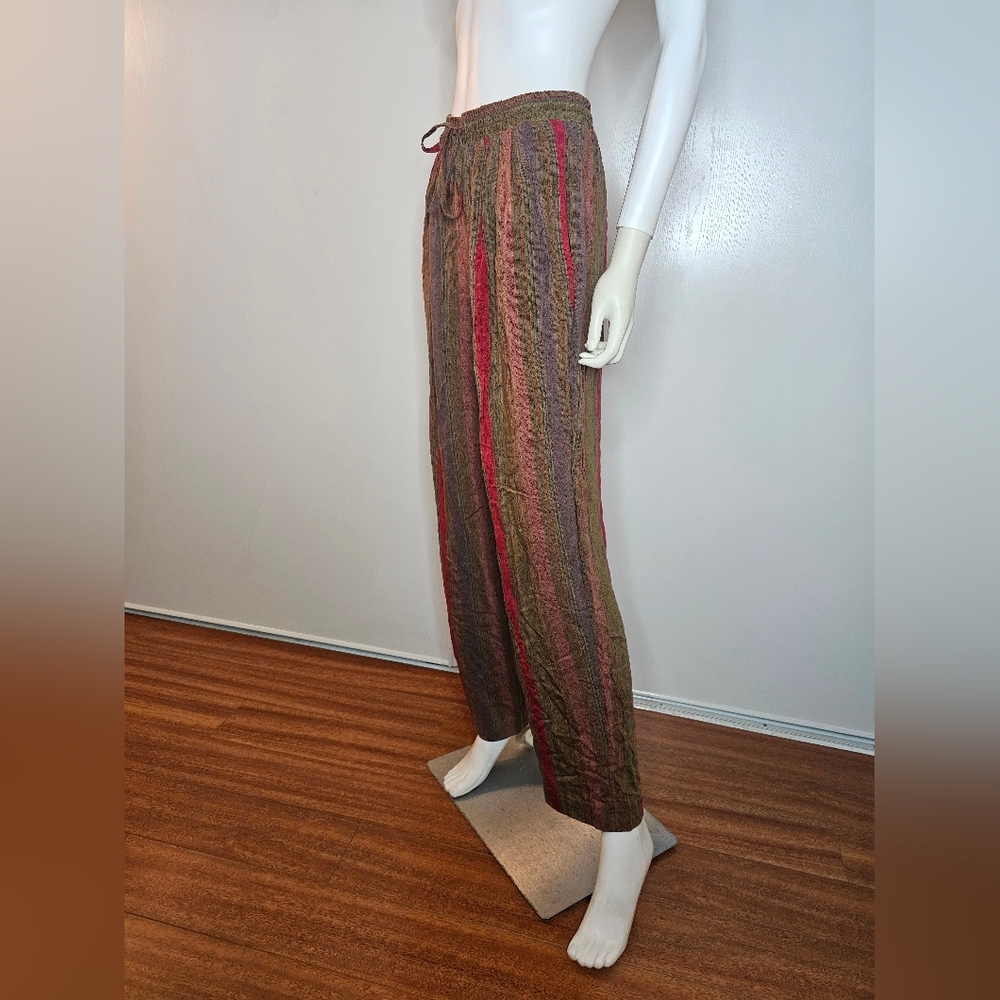 VTG Nipon Studio Striped Multicolor Unisex Pants Size S/M